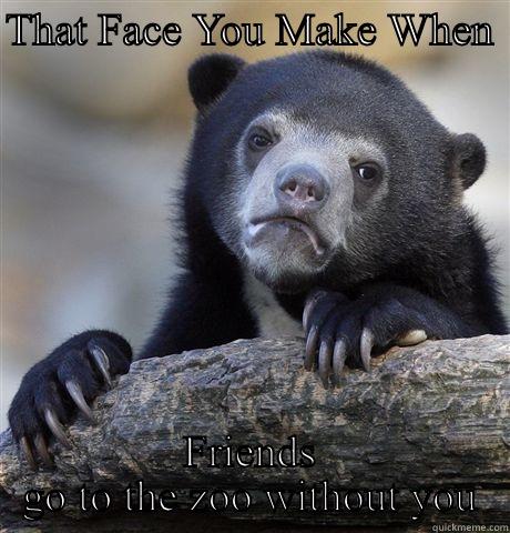 THAT FACE YOU MAKE WHEN  FRIENDS GO TO THE ZOO WITHOUT YOU Confession Bear