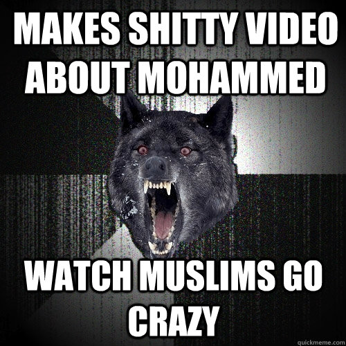 Makes shitty video about Mohammed Watch muslims go crazy  Insanity Wolf