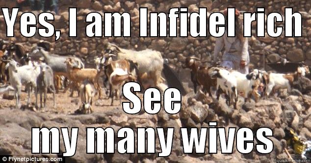 YES, I AM INFIDEL RICH  SEE MY MANY WIVES Misc