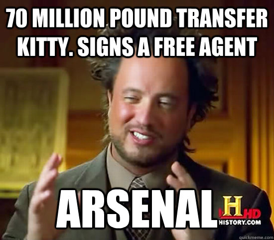 70 million pound transfer kitty. signs a free agent Arsenal  Ancient Aliens