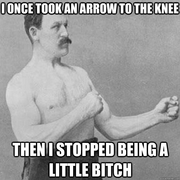 I once took an arrow to the knee then i stopped being a little bitch - I once took an arrow to the knee then i stopped being a little bitch  Misc