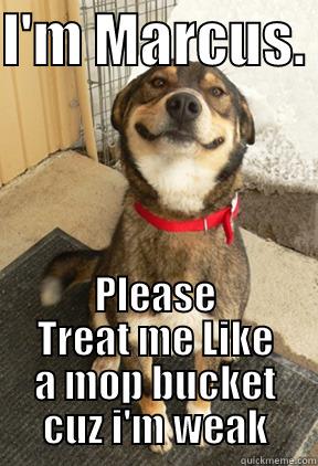 I'M MARCUS.  PLEASE TREAT ME LIKE A MOP BUCKET CUZ I'M WEAK Good Dog Greg