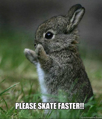 Please skate faster!!  Cute bunny