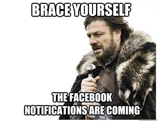 Brace yourself The facebook notifications are coming - Brace yourself The facebook notifications are coming  Imminent Ned