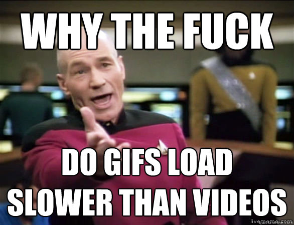 why the fuck Do gifs load slower than videos  Annoyed Picard HD