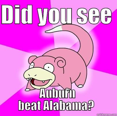 DID YOU SEE  AUBURN BEAT ALABAMA?  Slowpoke