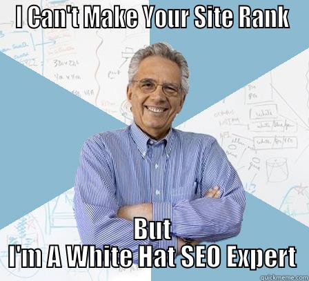 I CAN'T MAKE YOUR SITE RANK BUT I'M A WHITE HAT SEO EXPERT Engineering Professor