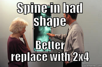 spine care - SPINE IN BAD SHAPE BETTER REPLACE WITH 2X4 Misc