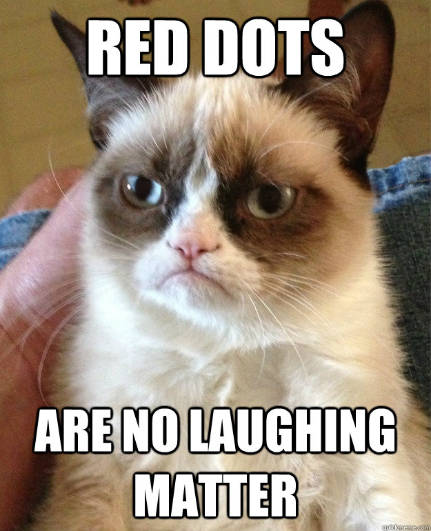 RED DOTS ARE NO LAUGHING MATTER - RED DOTS ARE NO LAUGHING MATTER  Grumpy Cat