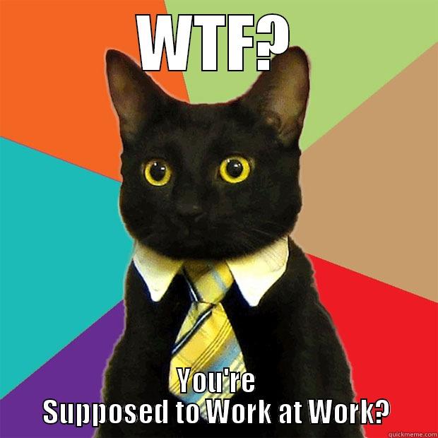 WTF? YOU'RE SUPPOSED TO WORK AT WORK? Business Cat