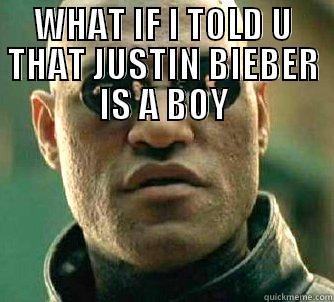 WHAT IF I TOLD U THAT JUSTIN BIEBER IS A BOY  Matrix Morpheus