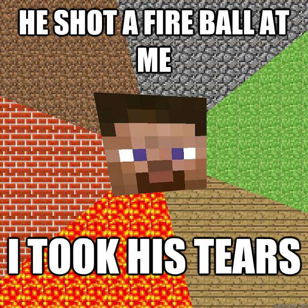 He shot a fire ball at me I took his tears - He shot a fire ball at me I took his tears  Minecraft