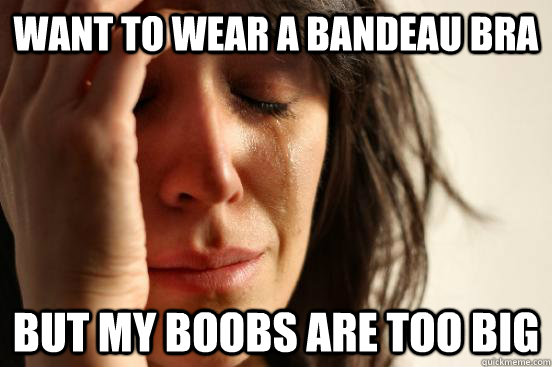 Want to wear a bandeau bra but my boobs are too big  First World Problems