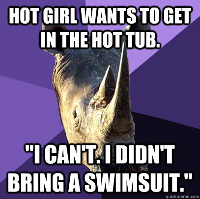 Hot girl wants to get in the hot tub. 