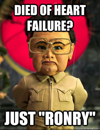 died of heart failure? just 