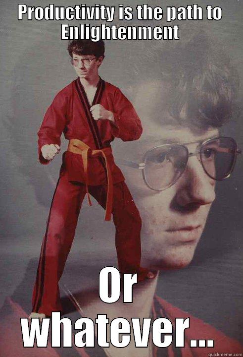 PRODUCTIVITY IS THE PATH TO ENLIGHTENMENT OR WHATEVER... Karate Kyle