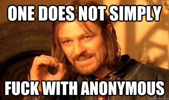 one does not simply fuck with anonymous  