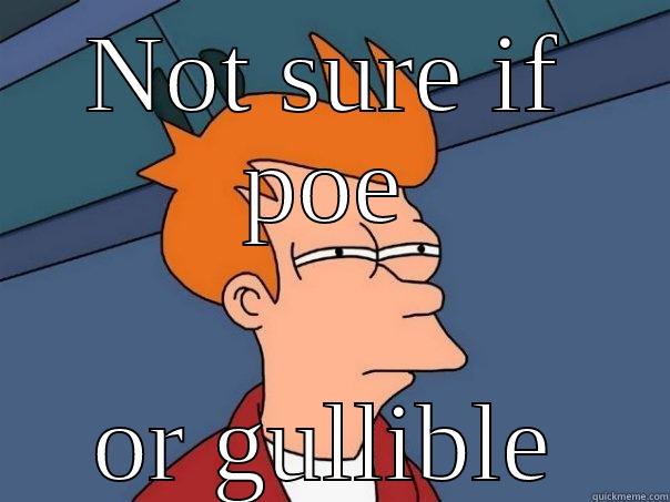 NOT SURE IF POE OR GULLIBLE Futurama Fry
