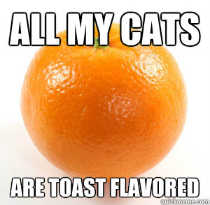 All my cats are toast flavored  