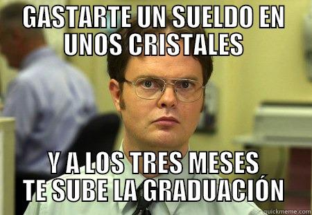 GASTARTE UN SUELDO EN UNOS CRISTALES Y A LOS TRES MESES TE SUBE LA GRADUACIÓN Schrute