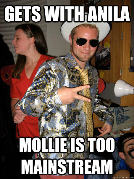 gets with anila mollie is too mainstream  Georgetown Hipster Male