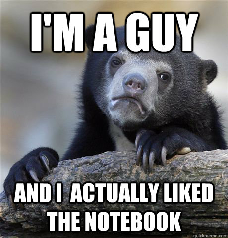 I'm a guy And i  actually liked the notebook  Confession Bear