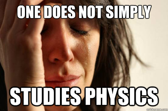 One does not simply studies physics  First World Problems