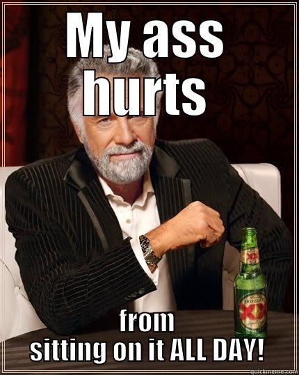 MY ASS HURTS FROM SITTING ON IT ALL DAY! The Most Interesting Man In The World