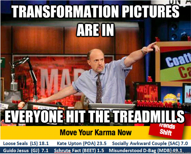 Transformation pictures are in Everyone hit the treadmills - Transformation pictures are in Everyone hit the treadmills  Jim Kramer with updated ticker