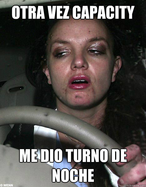 OTRA VEZ CAPACITY ME DIO TURNO DE NOCHE  