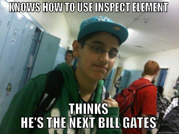 Computer Genius - KNOWS HOW TO USE INSPECT ELEMENT THINKS HE'S THE NEXT BILL GATES Misc