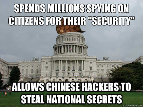 Spends millions spying on citizens for their 