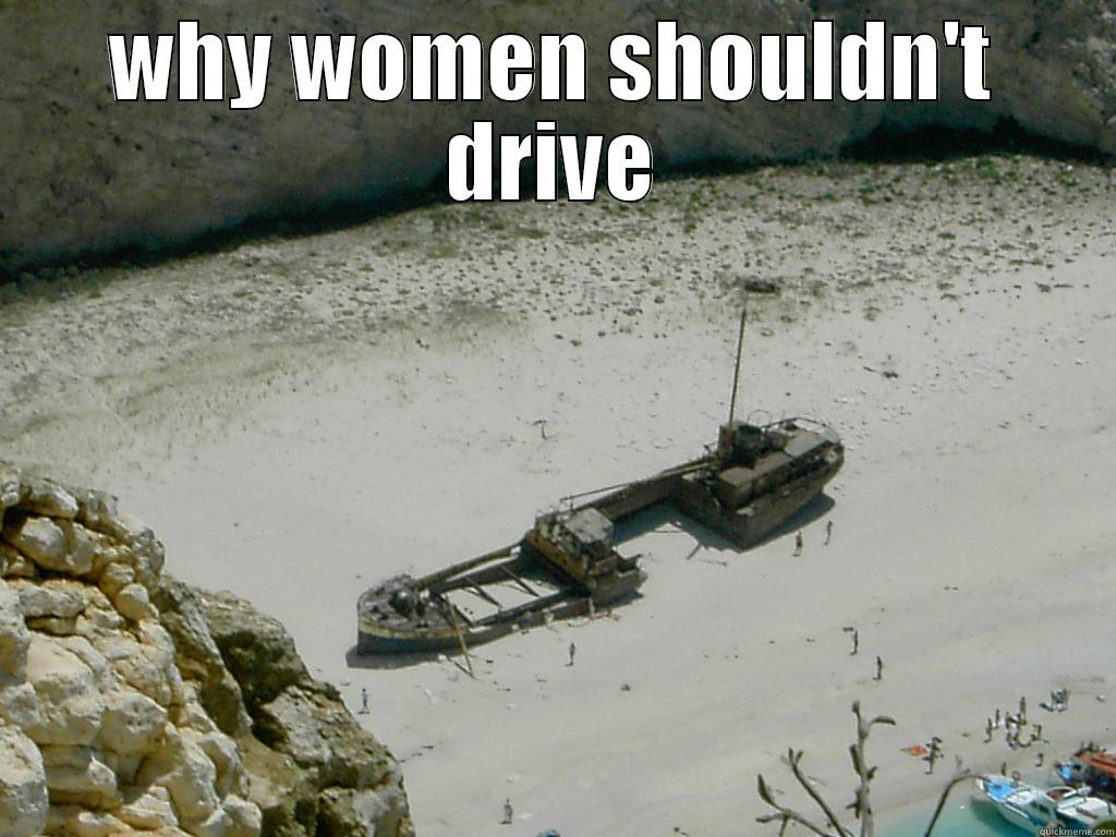 can't park here - WHY WOMEN SHOULDN'T DRIVE  Misc