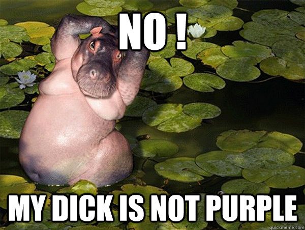 No ! My dick is not purple  Hippo dick