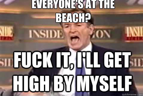 everyone's at the beach? FUCK IT, I'LL GET HIGH BY MYSELF  Fuck It Bill OReilly
