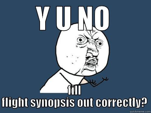 Y U NO FILL FLIGHT SYNOPSIS OUT CORRECTLY? Y U No