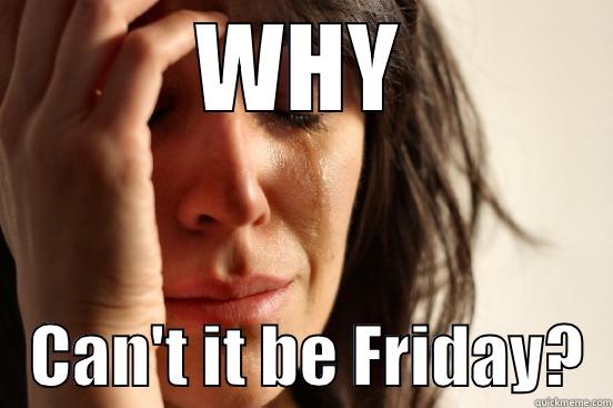 WHY    CAN'T IT BE FRIDAY?  First World Problems