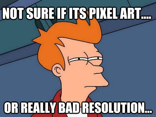 not sure if its pixel art.... or really bad resolution...  Futurama Fry