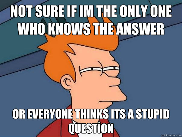 Not sure if im the only one who knows the answer or everyone thinks its a stupid question - Not sure if im the only one who knows the answer or everyone thinks its a stupid question  Futurama Fry