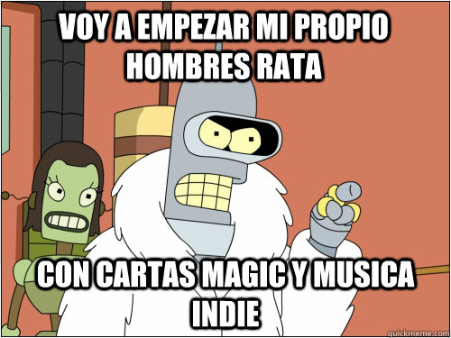voy a empezar mi propio hombres rata con cartas magic y musica indie  Blackjack Bender
