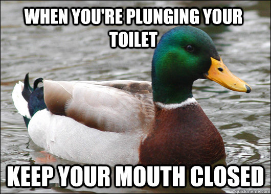 when you're plunging your toilet keep your mouth closed - when you're plunging your toilet keep your mouth closed  Misc