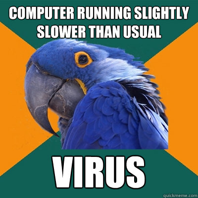 Computer running slightly slower than usual virus  Paranoid Parrot
