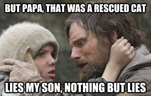 but papa, that was a rescued cat  lies my son, nothing but lies  Viggo Explains Reddit