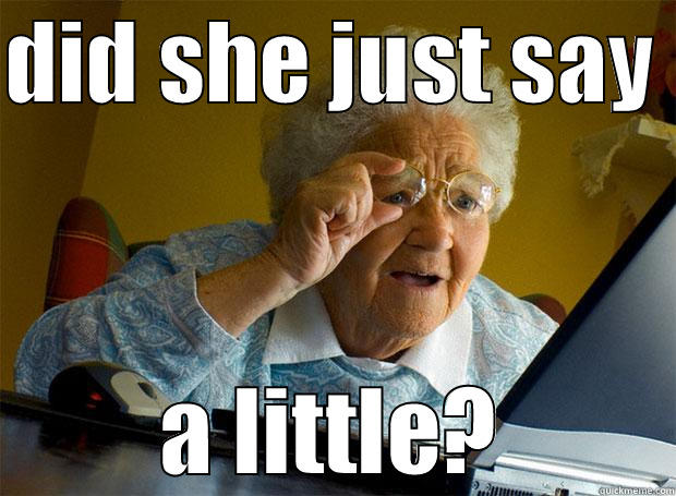 DID SHE JUST SAY  A LITTLE? Grandma finds the Internet