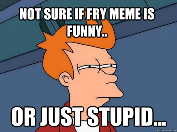 Not sure if Fry meme is funny.. Or just stupid...  Futurama Fry