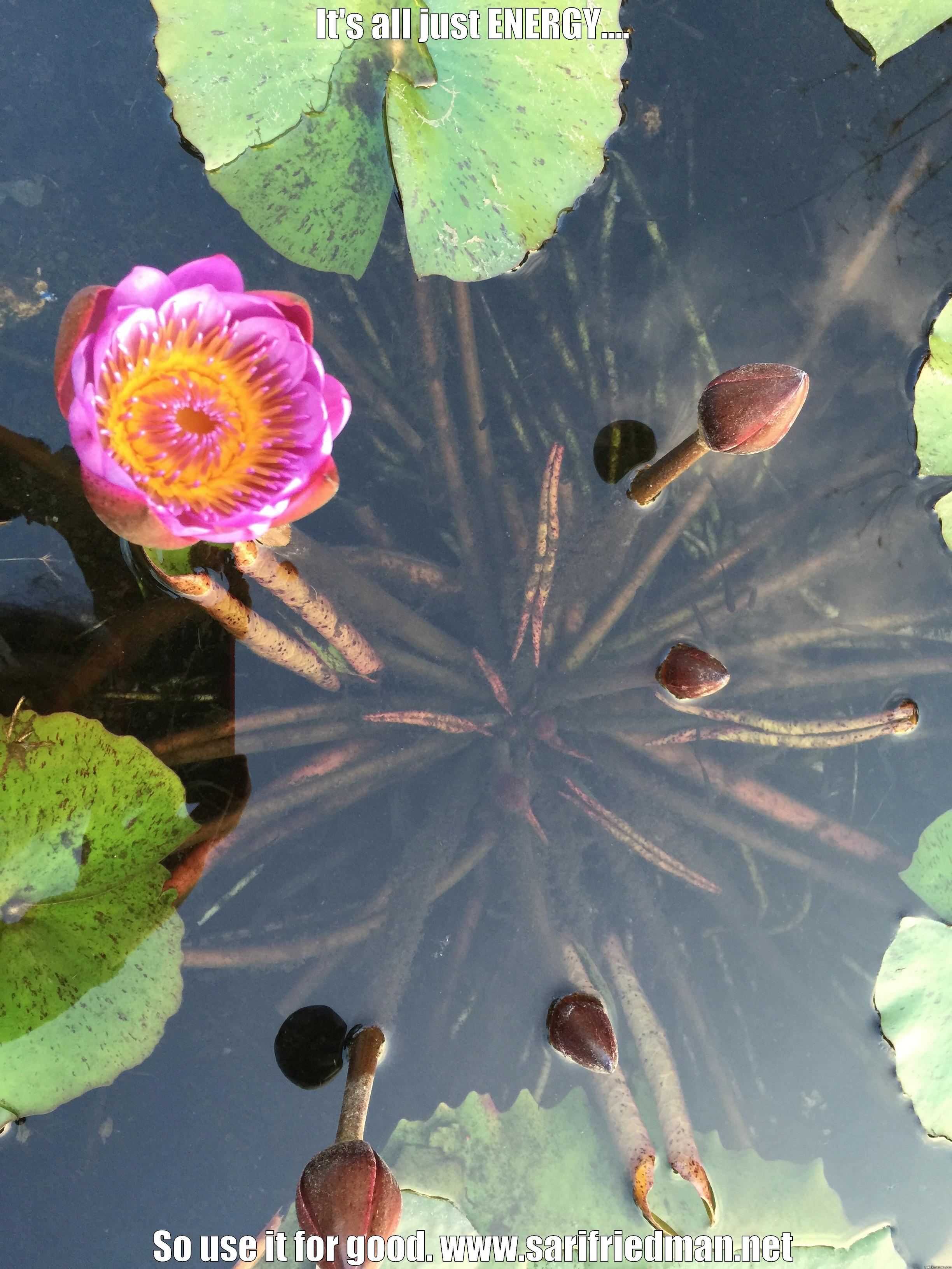 IT'S ALL JUST ENERGY.... SO USE IT FOR GOOD. WWW.SARIFRIEDMAN.NET Misc