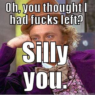 OH, YOU THOUGHT I HAD FUCKS LEFT? SILLY YOU. Condescending Wonka