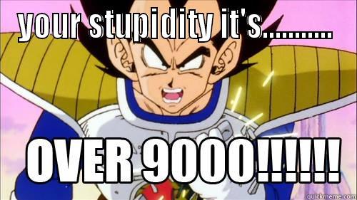 YOUR STUPIDITY IT'S...........  Misc