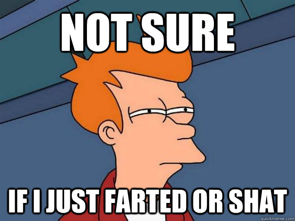 Not sure if i just farted or shat  Futurama Fry