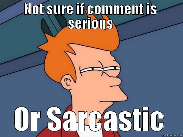 NOT SURE IF COMMENT IS SERIOUS OR SARCASTIC Futurama Fry